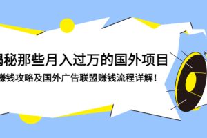 揭秘那些月入过万的国外项目，赚钱攻略及国外广告联盟赚钱流程详解！