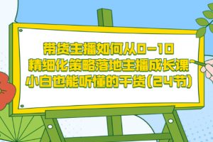 带货主播如何从0-10，精细化策略落地主播成长课，小白也能听懂的干货(24节)