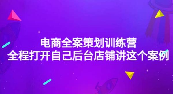 电商全案策划训练营：全程打开自己后台店铺讲这个案例（9节课时）