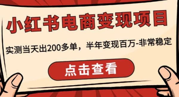 小红书电商变现项目：实测当天出200多单