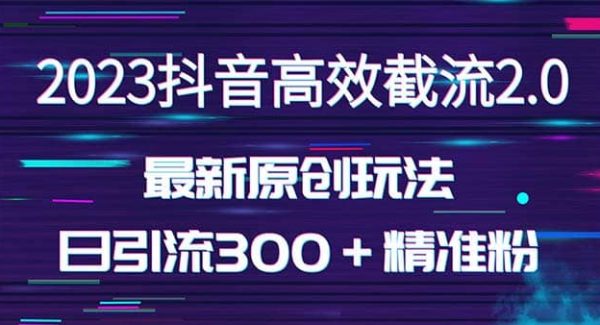 日引300＋创业粉，独家抖音高效截流2.0玩法（价值1280）