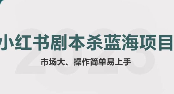 拆解小红书蓝海赛道：剧本杀副业项目，玩法思路一条龙分享给你【1节视频】