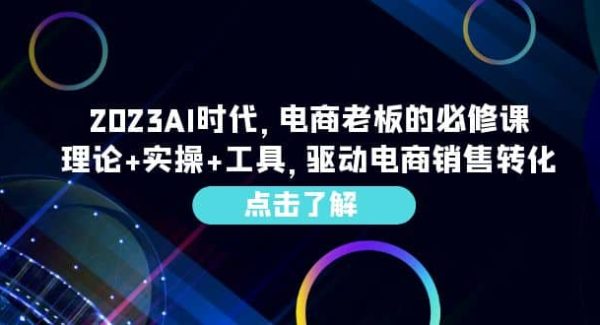 2023AI·时代，电商老板的必修课，理论 实操 工具，驱动电商销售转化