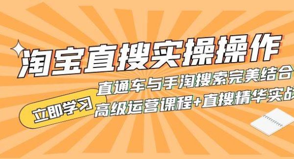 淘宝直搜实操操作 直通车与手淘搜索完美结合（高级运营课程 直搜精华实战）