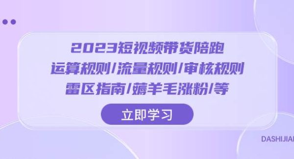 2023短视频·带货陪跑：运算规则/流量规则/审核规则/雷区指南/薅羊毛涨粉..